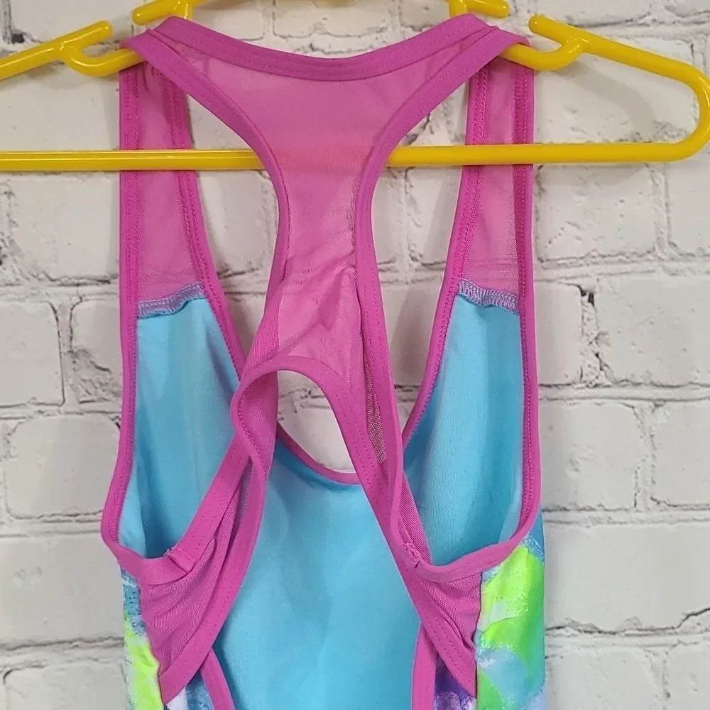Under Armour Dusty Girls 7 Fitted Heat Gear One-piece Swimsuit Venetian Blue UA